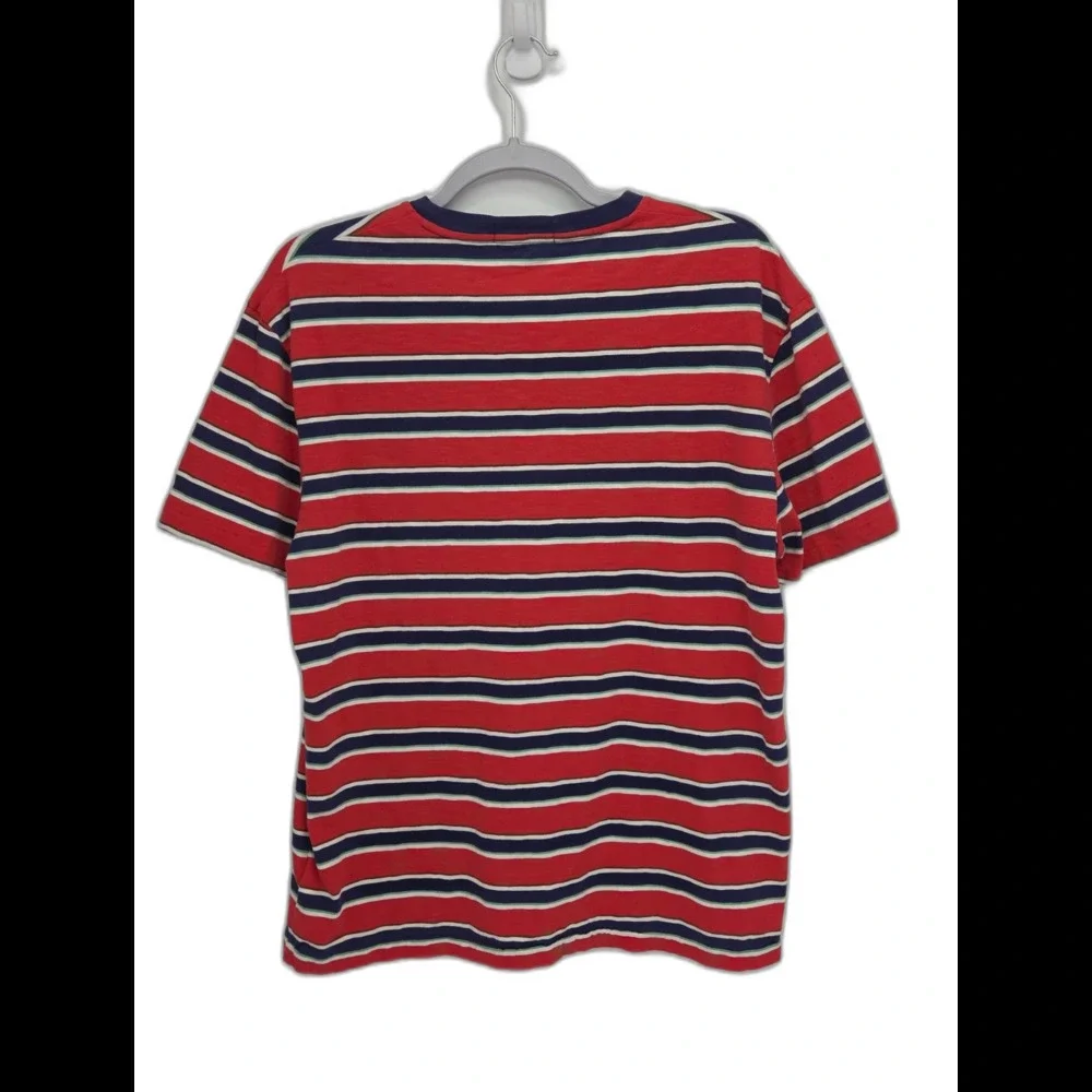 Polo Ralph Lauren Mens Striped Cotton Gauze Jersey T-Shirt Red Navy Medium